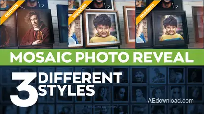 Mosaic Photo Reveal Pack Video Displays template preview
