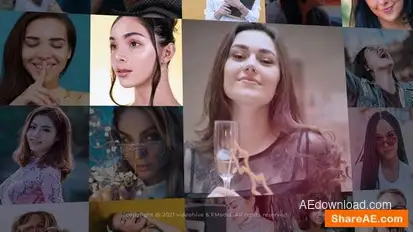 Mosaic Photo YouTube Intro Openers template preview