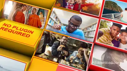 Mosaic Rectangle Reveal Video Displays template preview