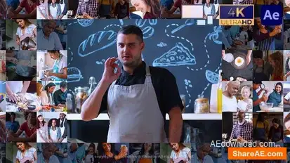 Mosaic Slice Vlog Logo Opener Openers template preview