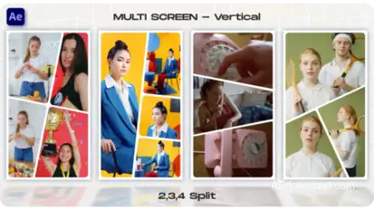 Multi Screen - Vertical Video Displays template preview