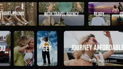Multi Screen Travel Promo Video Displays template preview