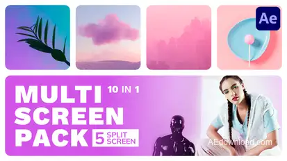 Multiscreen - 5 Split Screen Video Displays template preview