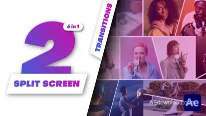 Multiscreen Transitions - 2 Split Screen Elements template preview