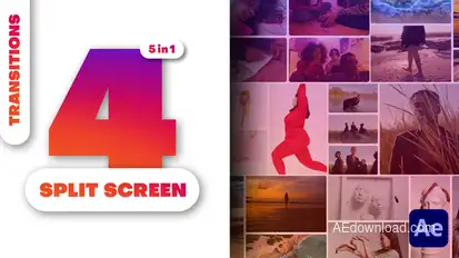 Multiscreen Transitions - 4 Split Screen Elements template preview