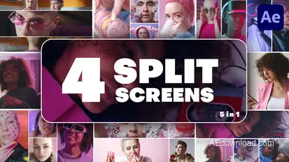 Multiscreen Transitions - 4 Split Screen Elements template preview