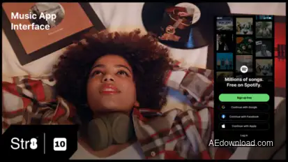 Music App Interface Titles template preview