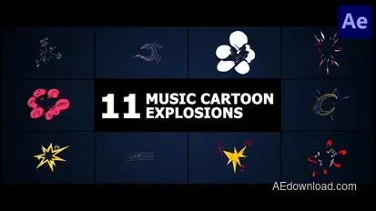 Music Cartoon Explosions | After Effects Elements template preview