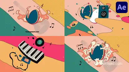 Music Colorful Logo Opener for After Effects Logo Stings template preview