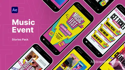 Music Event Stories Pack Video Display After Effect Template Product Promo template preview