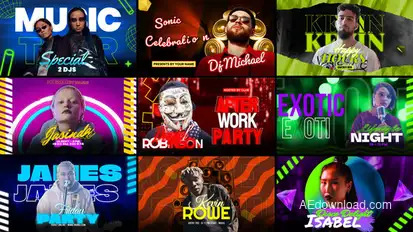 Music Freeze Frame Elements template preview