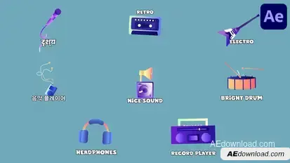 Music Icons And Titles for After Effects Titles template preview
