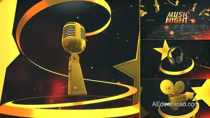 Music Night broadcast-packages template preview