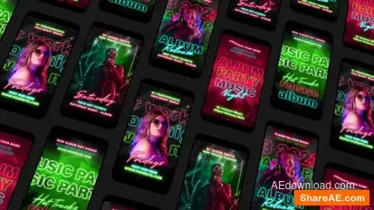 Music Party Instagram Reels Openers template preview