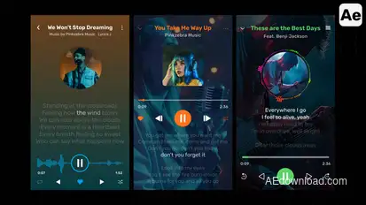 Music Players with Lyric and Visualizer Elements template preview