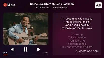 Music Players with Lyric and Visualizer Elements template preview