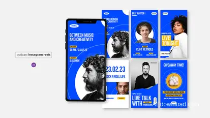 Music Podcast Instagram Reels Elements template preview