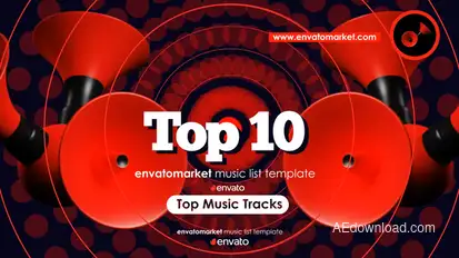 Music Top 10 broadcast-packages template preview