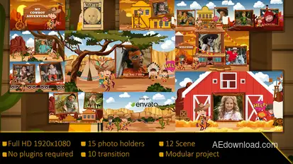 My Cowboy Adventure Video Displays template preview