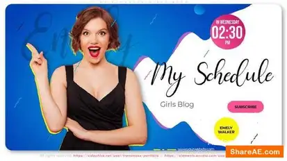 My Schedule. Girls Blog Openers template preview