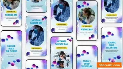 Videohive National Science Day Instagram Story Elements template preview