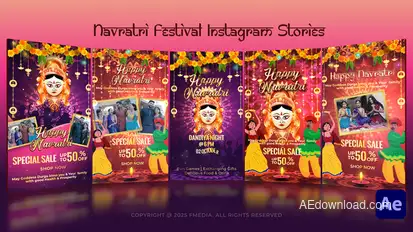 Navratri festival Instagram Stories Video Displays template preview