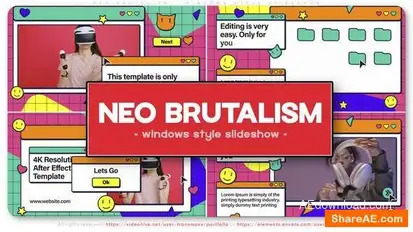 Neo Brutalism - Windows Style Slideshow Openers template preview