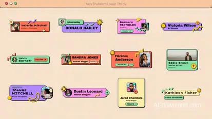 Neo Brutalism Lower Thirds | AE Elements template preview