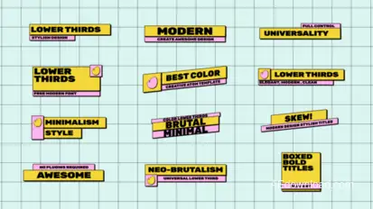 Neo Brutalism Titles Elements template preview