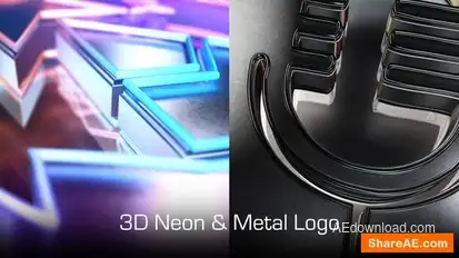 Neon And Metal Logo Intro Logo Stings template preview