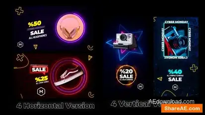 Neon Big Sale Scenes Openers template preview