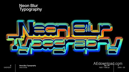 Neon Blur Typography Titles template preview