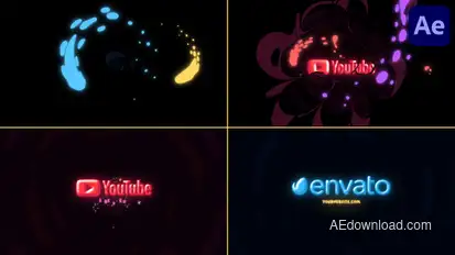 Neon Drops Logo for After Effects Logo Stings template preview