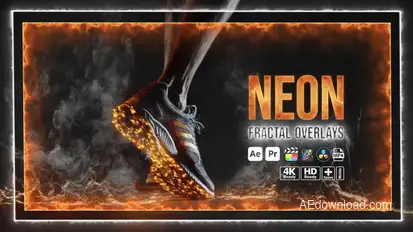 Neon Fractal Overlays Elements template preview