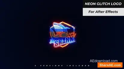 Neon Glitch Logo Logo Stings template preview