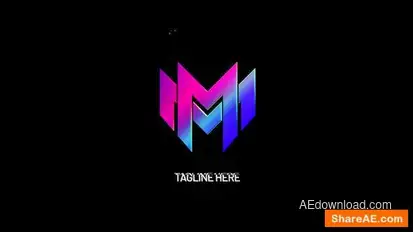 Neon Glitch Logo Reveal Logo Stings template preview