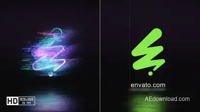 Neon Glitch Logo Reveal Logo Stings template preview