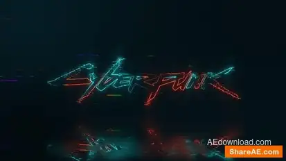 Neon Glitch Logo V2 Logo Stings template preview