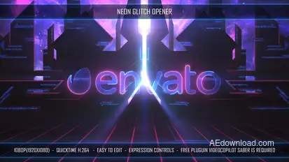 Neon Glitch Opener Openers template preview