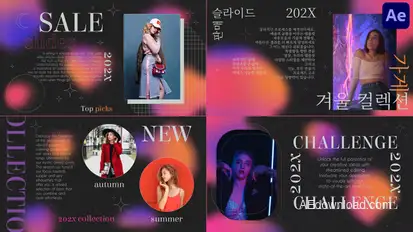 Neon Gradient Sale Slides for After Effects Openers template preview