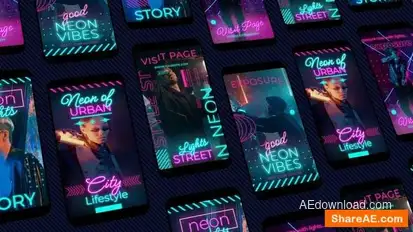 Neon Instagram Reels Openers template preview