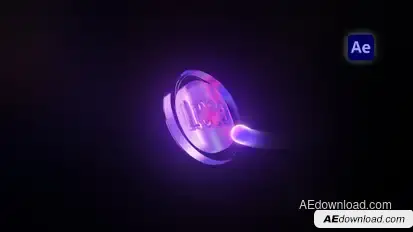 Neon Iridescent Logo Logo Stings template preview