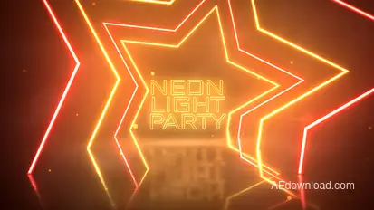 Neon Light Party Opener Titles template preview