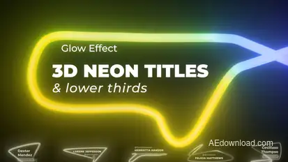 Neon Light Titles 6 Titles template preview