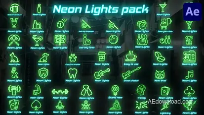 Neon Lights Big Pack for After Effects Elements template preview