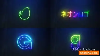 Neon Logo Reveal Logo Stings template preview