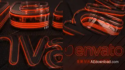 Neon Techno Logo Logo Stings template preview