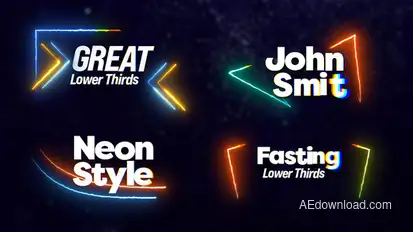 Neon Lower Thirds - Titles Elements template preview