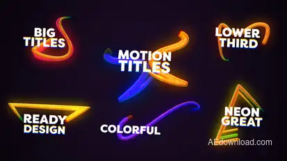 Neon Lower Thirds Big Titles Titles template preview