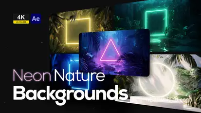 Neon Nature Backgrounds Elements template preview